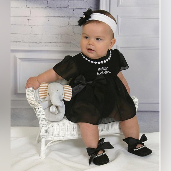 My Little Black Short Sleeve Dress 6 - 12 Months - Picture 2 of 2